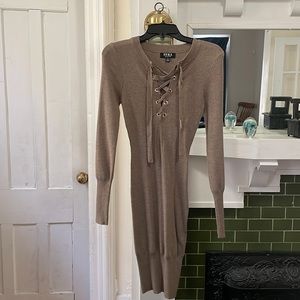 Hera Collection Long Sleeve Fitted Midi Dress